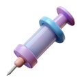 Pastel syringe 3d render isolated on transparent background Royalty Free Stock Photo
