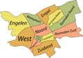 Pastel tagged districts map of `S-HERTOGENBOSCH, NETHERLANDS