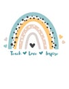 Pastel Teach Love Inspire Rainbow T-Shirt