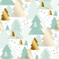 Pastel tender Christmas tree seamless pattern