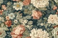 Pastel-toned floral elegance in seamless pattern