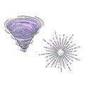 Pastel Tornado and Explosion Doodle Set Royalty Free Stock Photo