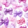 Pastel valentine hearts and bows pattern on white background - high quality illustration Royalty Free Stock Photo