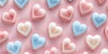 Pastel Valentine\'s Day Hearts Seamless Pattern Royalty Free Stock Photo