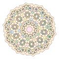 Pastel vector and decorative mandala coloring pages, set of round unicorn flowers and shape symbols, repeated pattern illustration