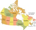 Pastel map of Canada