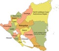 Pastel map of Nicaragua