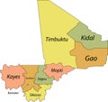 Pastel map of Mali