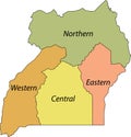 Pastel map of Uganda