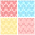 Pastel vector tile pattern zig zag set