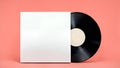 Pastel vintage and retro background made of vinyl LP records and player. Minimal abstract music and lifestyle concept.