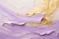 pastel violet and gold abstract oil painting on canvas, acrylic texture background, rough brushstrokes of paint Royalty Free Stock Photo