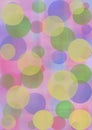 Pastel watercolor abstract background with circles in blue, pink and violet colors. Royalty Free Stock Photo