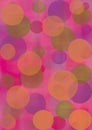 Pastel watercolor abstract background with circles in red and violet colors. Royalty Free Stock Photo