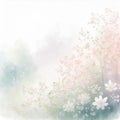 Pastel watercolor fade background with spring flowers