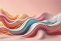 Pastel waves in a dreamy abstract. Generative AI