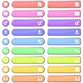 Pastel web buttons and icons