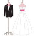 Pastel Wedding Dress Mannequin