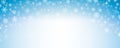 Pastel winter sky with snowflakes. Blue light color gradient. Fantasy soft blurred wallpaper. Vector Christmas landscape