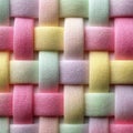 Pastel woven texture with soft gradient colors creating a seamless abstract fabric pattern Royalty Free Stock Photo