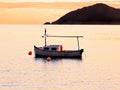 Pastell colored image showing a fisher boat