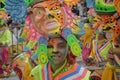 PASTO COLOMBIA- 6 ENERO 2017:Carnival black and white disguised man