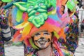 PASTO COLOMBIA- 6 ENERO 2017:Carnival black and white Woman smile