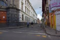 PASTO, COLOMBIA - JULY 3, 2016: pedestrians crossing a street in the city center