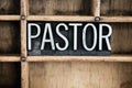 Pastor Concept Metal Letterpress Word in Drawer Royalty Free Stock Photo