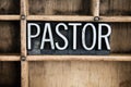 Pastor Concept Metal Letterpress Word in Drawer