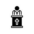 Black solid icon for Pastor, priest and father