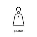 pastor icon. Trendy modern flat linear vector pastor icon on white background from thin line Wedding and love collection, outline Royalty Free Stock Photo