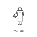 Pastor linear icon. Modern outline Pastor logo concept on white Royalty Free Stock Photo