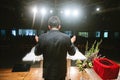Pastor praying for congregation Royalty Free Stock Photo