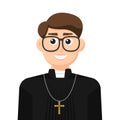 Pastor in simple flat vector. personal profile icon or symbol. Royalty Free Stock Photo