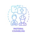 Pastoral counseling blue gradient concept icon Royalty Free Stock Photo