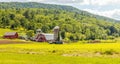 Pastoral farm scene with Green Mountains, Vermont Royalty Free Stock Photo