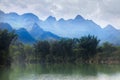 Pastoral scenery of The Dragon River,Hechi,China Royalty Free Stock Photo