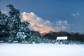 Pastoral snow scene. Royalty Free Stock Photo