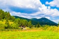 Pastoral view Rhodope mountains and old bridge Bulgaria