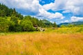 Pastoral view Rhodope mountains and old bridge Bulgaria