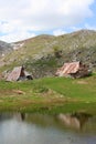 Pastoral village in mountains