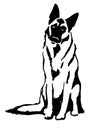 Silhouette of a German Shepherd dog Royalty Free Stock Photo