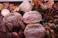 Pastrama, sausages and pork ham