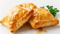 Two pastries on plate with parsley Royalty Free Stock Photo