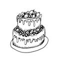 Pastries pastries cakes cupcakes graphics vector engraving