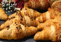 pastries and croissants with chocolate chips Royalty Free Stock Photo