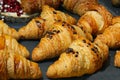pastries and croissants with chocolate chips Royalty Free Stock Photo