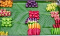 Pastries made with colorful fruit molds are sold at Ban Chak Ngaew Chinese Community Market