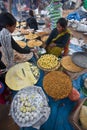 Pastries and sweet street seller on the occasion of Maghy festival, Nepal